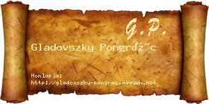 Gladovszky Pongrác névjegykártya